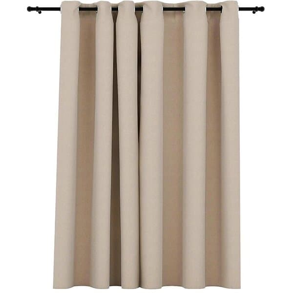 vidaXL Mörkläggningsgardin med öljetter linnelook beige 290x245cm 321211