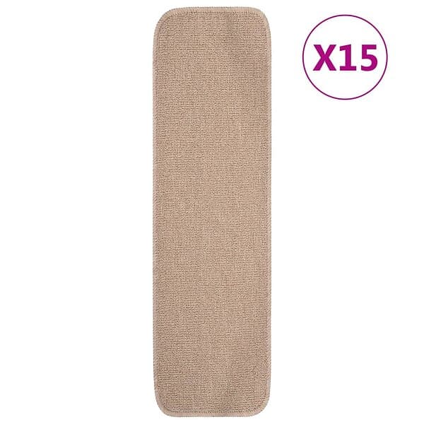 vidaXL Trappstegsmattor 15 st 75x20 cm beige rektangulär 340403