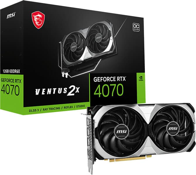 MSI GeForce RTX 4070 Ventus 2X E OC HDMI 3xDP 12GB