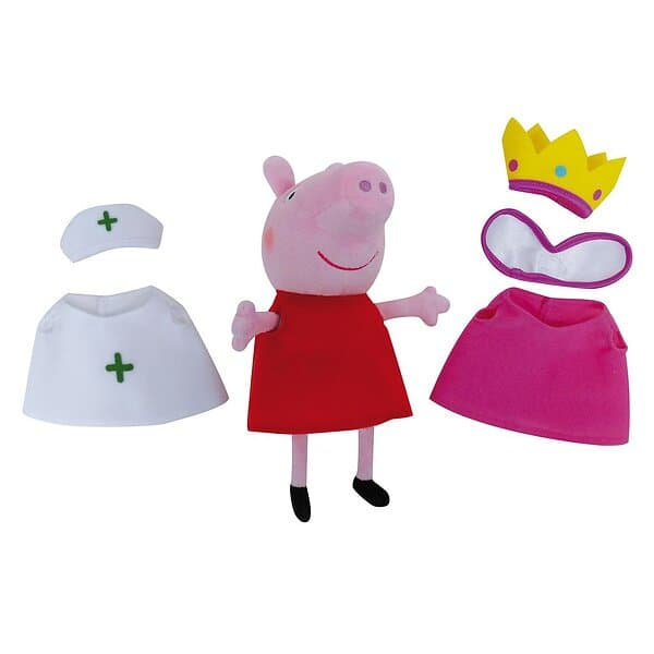 Peppa Pig Greta Gris Gosedjur Kläpå kit 3 Outfits 20cm