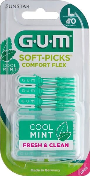 GUM Soft-Picks Comfort Flex Cool Mint Large 40-pack (Mellanrumsborstar)