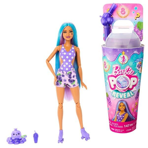 Barbie Pop Reveal Modedocka Bubblig Vindruvssaft