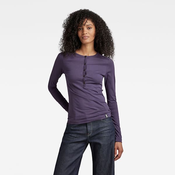 G-Star Raw Essential Henley Slim Top (Dame)