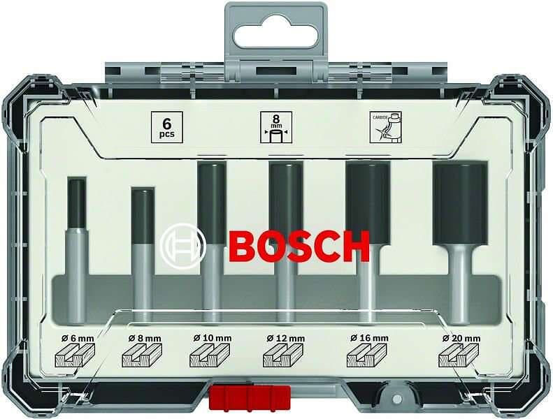 Bosch Frässtålset HM Notfräsar 1/4'' 6 delar