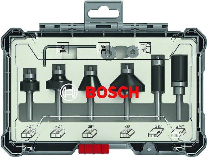 Bosch Frässtålset HM Kant & profilfräsar 1/4'' 6 delar