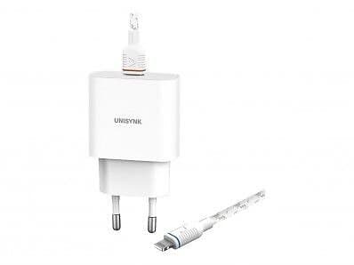 Unisynk 20W Slim Charger USB-C to Lightning Cable