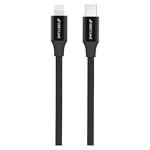 GreyLime Braided USB-C to MFI Lightning Cable Svart 1 meter