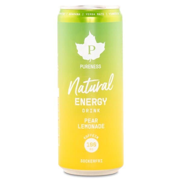 Pureness Natural Energy Drink, Pear Lemonade, 330ml