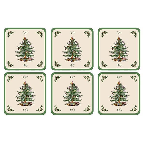 Spode Christmas Tree Coasters 6-pack