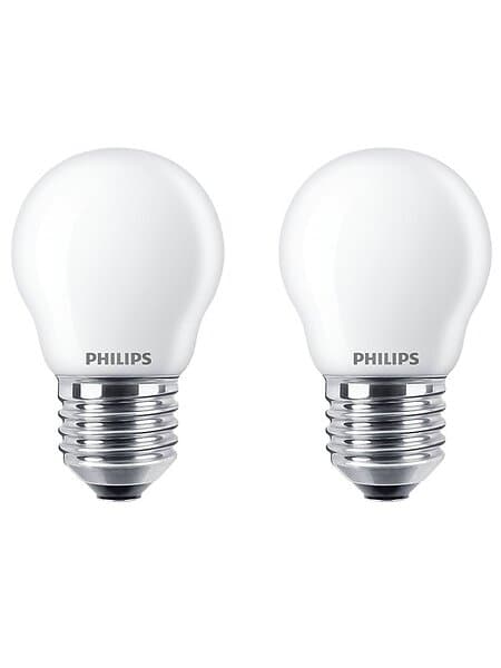 Philips LED Lustre 470lm 2700K E27 4.3W 2-pack