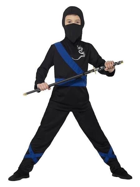 Smiffys Modig Ninjakrigare Barndräkt Ninja maskeradkläder