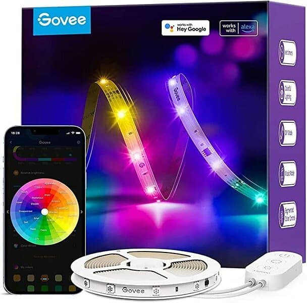 Govee RGBIC Basic Wi-Fi Bluetooth LED Strip Lights 10m