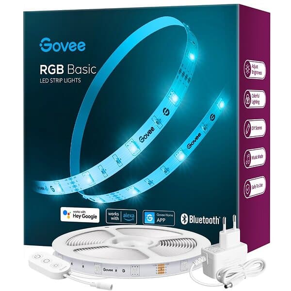 Govee RGB Smart Wi-Fi Bluetooth LED Strip Lights 5m