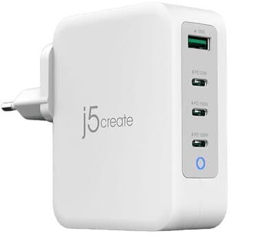 J5Create Väggladdare GaN USB-C 130W 4 porte