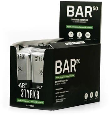 Styrkr Bar50 75g 12 Units Cinnamon And Caramel Energy Bars Box