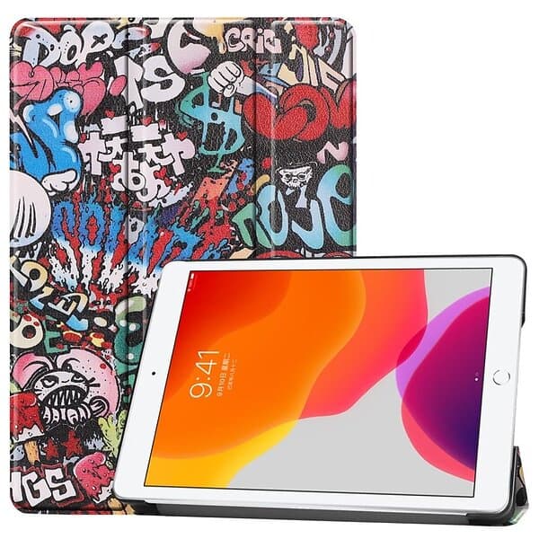 Inskal iPad 10.2" (2021 2020 2019) Tri-fold Fodral Cartoon