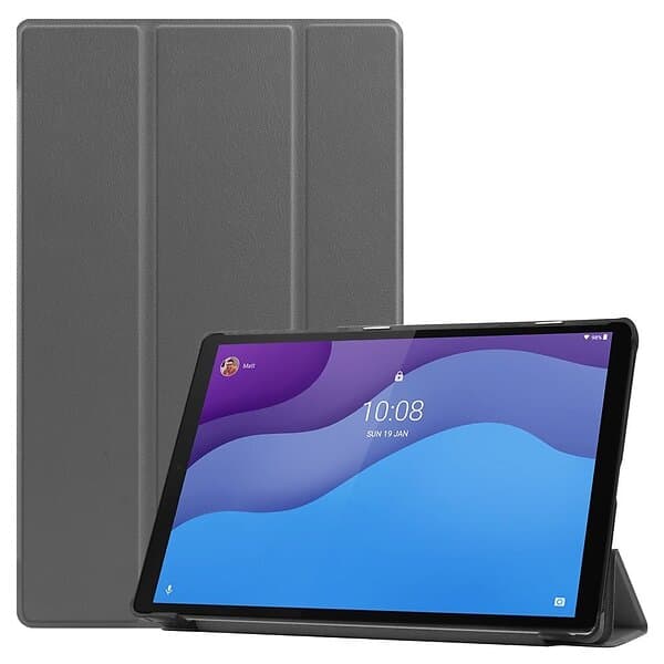 Inskal Lenovo Tab M10 HD (2. Gen.) 10.1 "(TB-X306F) Tri-Fold Leather Case-Gray