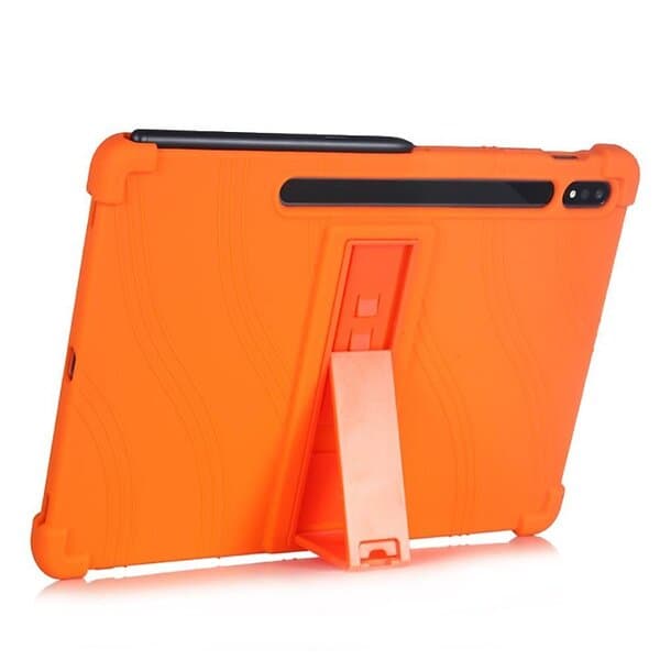 Inskal Samsung Galaxy Tab S7 Plus 12.4" Skal med Stativfunktion Silikon Orange