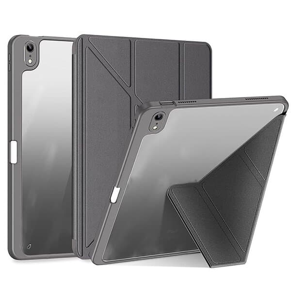 Dux Ducis iPad 10.9" (2022) PU Läder Plasts Fodral MAGI Series Transparent Grå