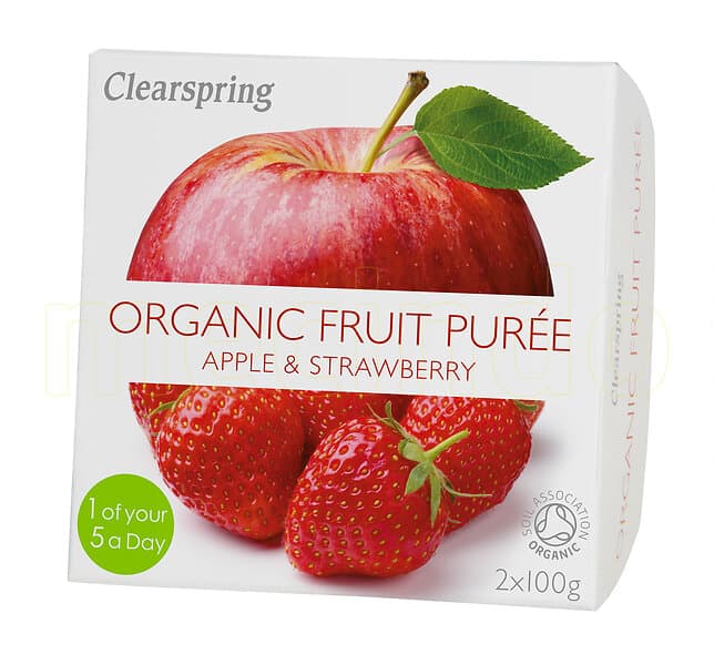 Clearspring Fruktpuré Äpple & Jordgubb 200 Gram