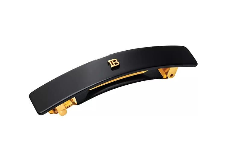 Balmain Cellulose Acetate Barrette pour Cheveux Medium Black