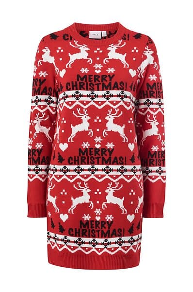 Vila Julklänning viAnna Reindeer Christmas Knit Dress