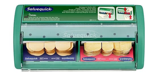 Cederroth Salvequick plåsterautomat m plast & textilplåster Grön