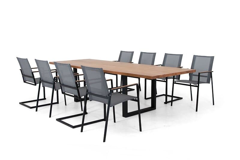 Selected Exclusive Gaunt matgrupp Svart med förstklassig teak 8 chairs & bord 28