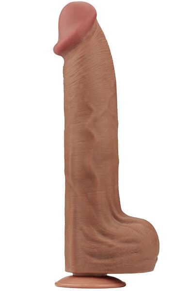 Lovetoy Sliding Skin Dual Layer Dildo Brown 36 cm