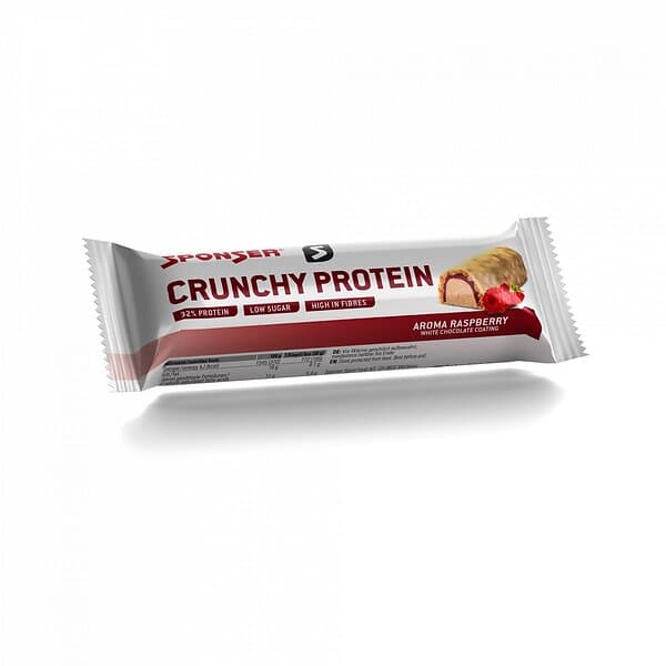 Sponser Sport Food Protein Crunchy 50g Raspberry Energy Bars Box 12 Units