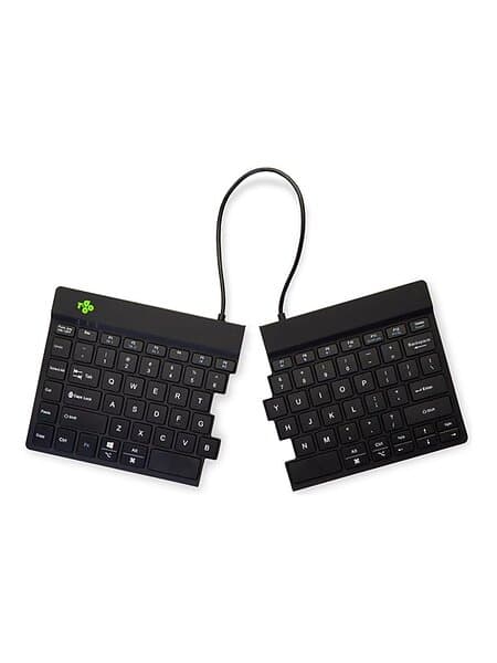 Split R-Go Break ergonomic wireless keyboard, Black (US)