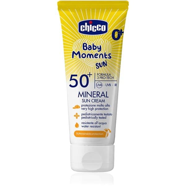 Chicco Baby Moments Sun Mineral Solkräm för barn SPF 50+ 0 m+ 75ml unisex