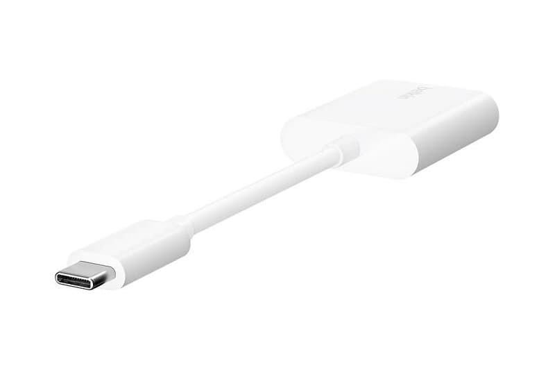 Belkin Connect Audio Charge USB-C till USB-C-hörlurar/laddningsadapter ljud/USB 