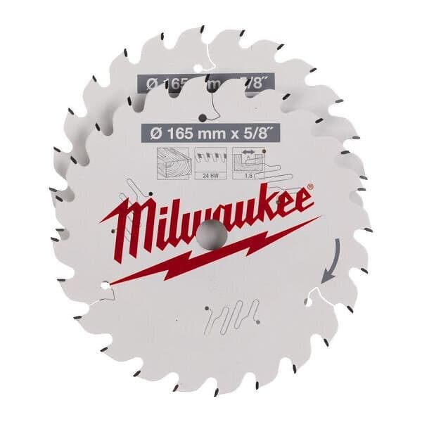 Milwaukee 4932479836 Sågklinga 165 x 5/8″, 24T, 2-pack