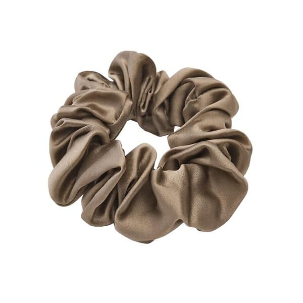 Lenoites Mulberry Silk Scrunchie Brown