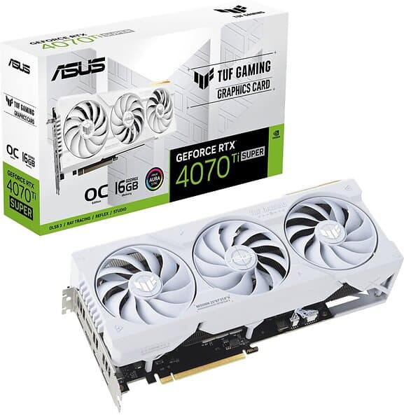 Asus GeForce RTX 4070 Ti Super TUF Gaming White OC Edition 2xHDMI 3xDP 16GB