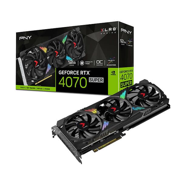 PNY GeForce RTX 4070 SUPER XLR8 Gaming VERTO EPIC-X RGB OC Triple Fan HDMI 3xDP 