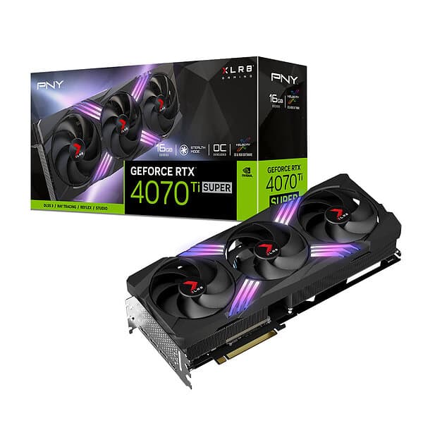 PNY GeForce RTX 4070 Ti SUPER XLR8 Gaming VERTO EPIC-X RGB OC Triple Fan HDMI 3x