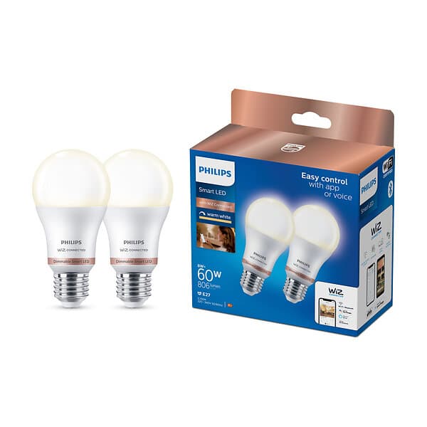 Philips Dim Smart Lampa E27 A60 8w 2st