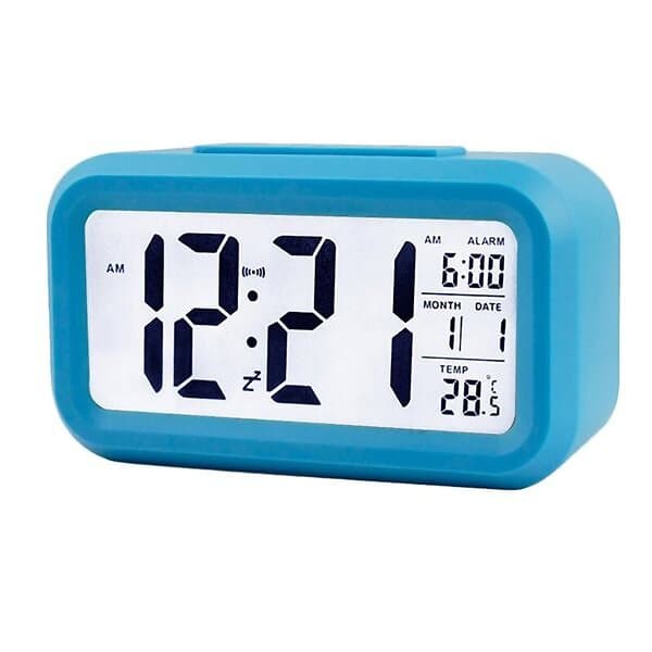 24.se Digital LED Alarm Clock Blå