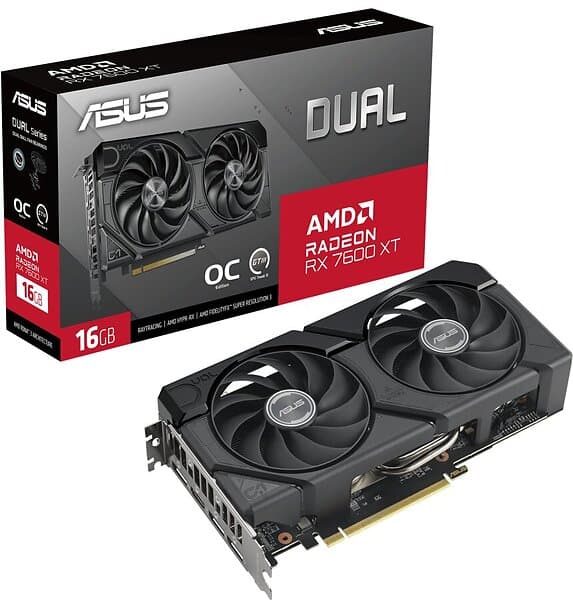 Asus Radeon RX 7600 XT Dual OC HDMI 3xDP 16GB