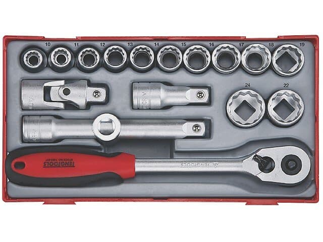 Teng Tools TT1218 Hylsnyckelsats 1/2" tolvkantsfäste