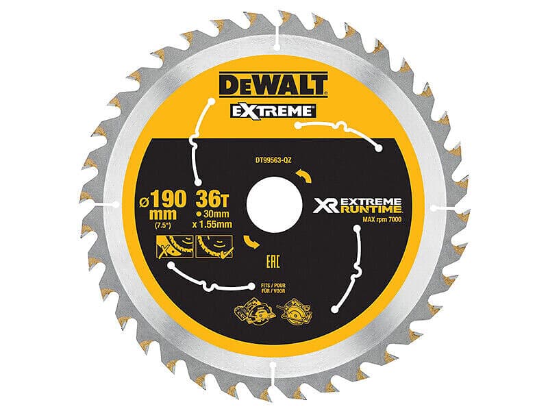 Dewalt DT99563 Sågklinga XR 190mm 36T (Fina Snitt)