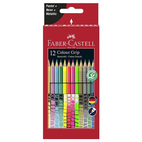 Faber-Castell Grip Akv Färgpennor Effekt 12p