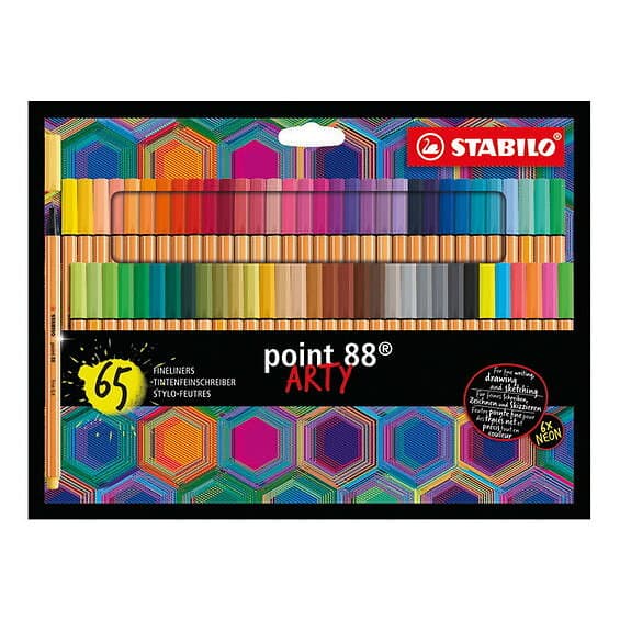 Stabilo Point 88 Arty 65-pack – fineliners med 0.4 mm spetsbredd