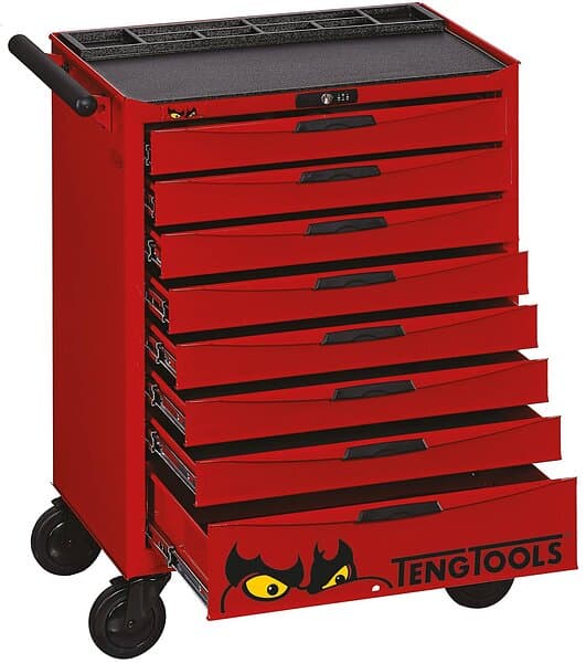 Teng Tools Tool Trolley TCMM546N with 8 drawers och 546 verktyg, röd