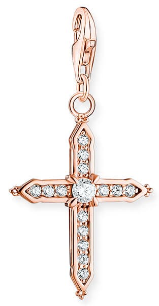 Thomas Sabo Charm Club Cross with white stones rose gold berlock 1913-416-14