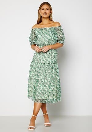 Bubbleroom Occasion Freeda Printed off Shoulder Dress