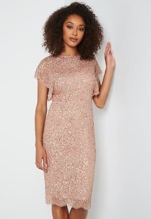 Angeleye Scallop Sequin Midi Dress