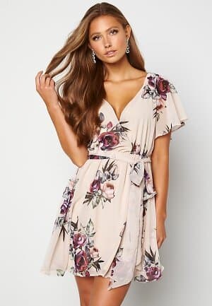 Goddiva Floral Flutter Skater Dress